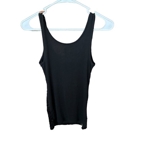 Sequins Black Tank Top, Old Navy, Size Small Petite, Sequins Front, #A1195 - Picture 2 of 2